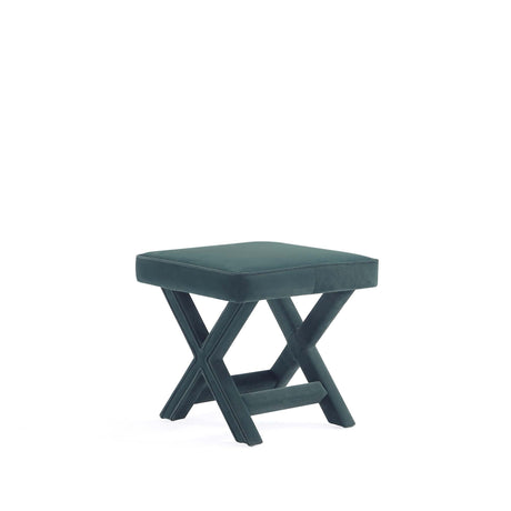 Abigail Single Ottoman Bench in Green by Manhattan Comfort at Eve Furniture