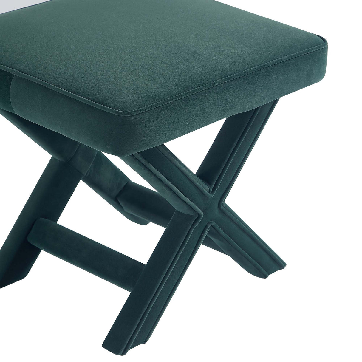 Abigail Single Ottoman Bench in Green by Manhattan Comfort at Eve Furniture