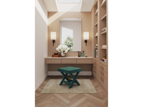 Abigail Single Ottoman Bench in Green by Manhattan Comfort at Eve Furniture