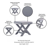 Abigail Single Ottoman Bench in Grey by Manhattan Comfort at Eve Furniture