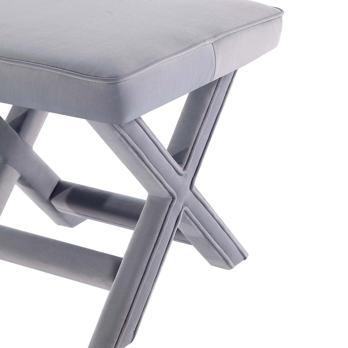 Abigail Single Ottoman Bench in Grey by Manhattan Comfort at Eve Furniture