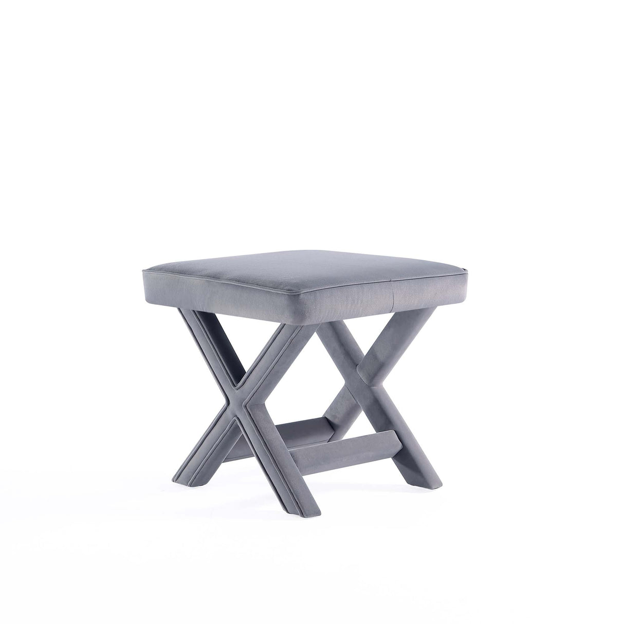 Abigail Single Ottoman Bench in Grey by Manhattan Comfort at Eve Furniture