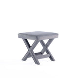 Abigail Single Ottoman Bench in Grey by Manhattan Comfort at Eve Furniture