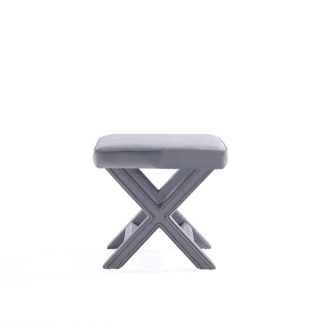 Abigail Single Ottoman Bench in Grey by Manhattan Comfort at Eve Furniture