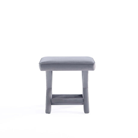 Abigail Single Ottoman Bench in Grey by Manhattan Comfort at Eve Furniture
