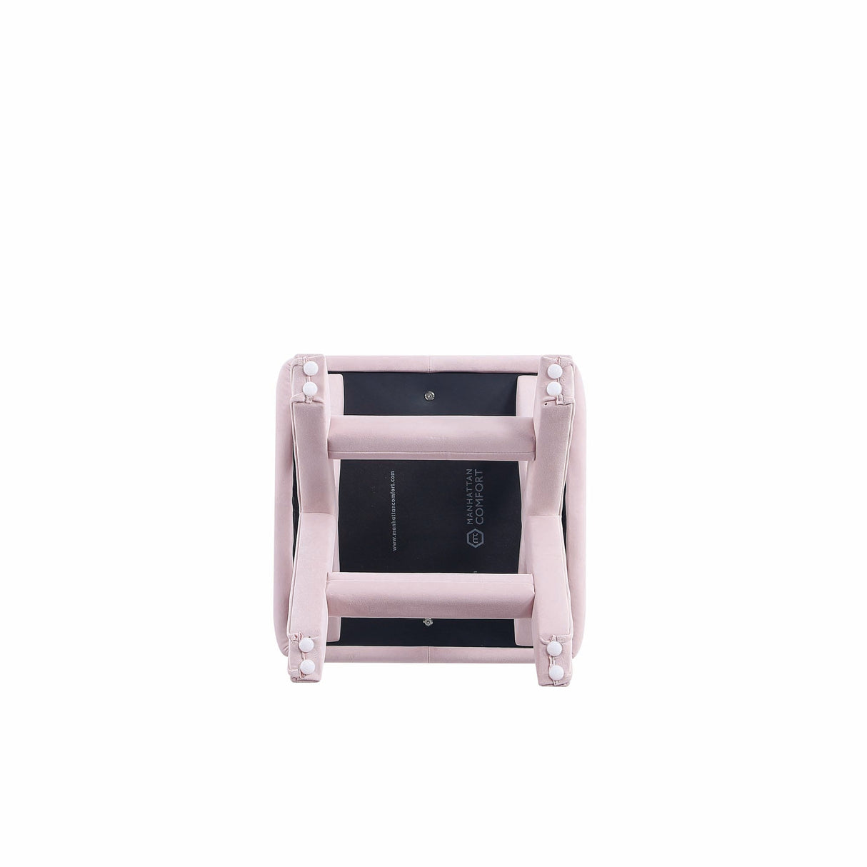 Abigail Single Ottoman Bench in Pink by Manhattan Comfort at Eve Furniture