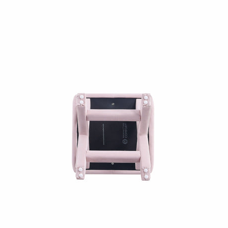 Abigail Single Ottoman Bench in Pink by Manhattan Comfort at Eve Furniture
