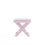 Abigail Single Ottoman Bench in Pink by Manhattan Comfort at Eve Furniture