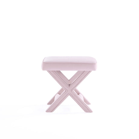 Abigail Single Ottoman Bench in Pink by Manhattan Comfort at Eve Furniture