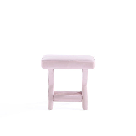 Abigail Single Ottoman Bench in Pink by Manhattan Comfort at Eve Furniture