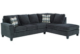 Abinger Smoke 2-Piece Right Arm Facing (RAF) Chaise Sectional by Ashley at Eve Furniture