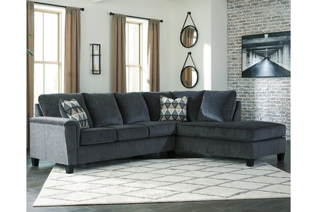Abinger Smoke 2-Piece Right Arm Facing (RAF) Chaise Sectional by Ashley at Eve Furniture