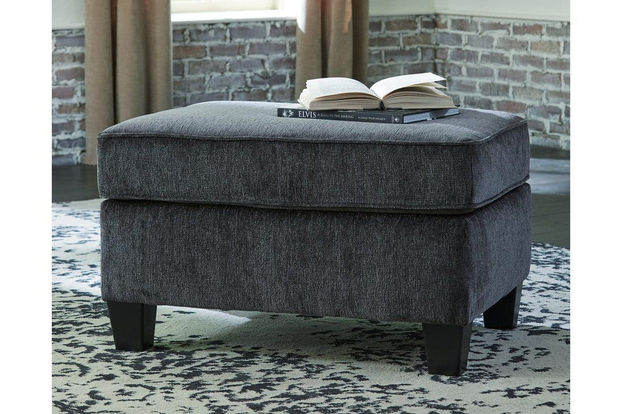 Abinger Smoke Ottoman by Ashley at Eve Furniture