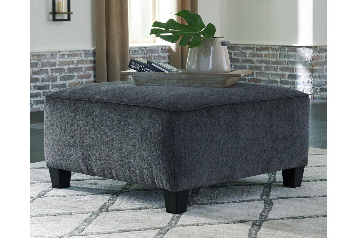 Abinger Smoke Oversized Accent Ottoman by Ashley at Eve Furniture