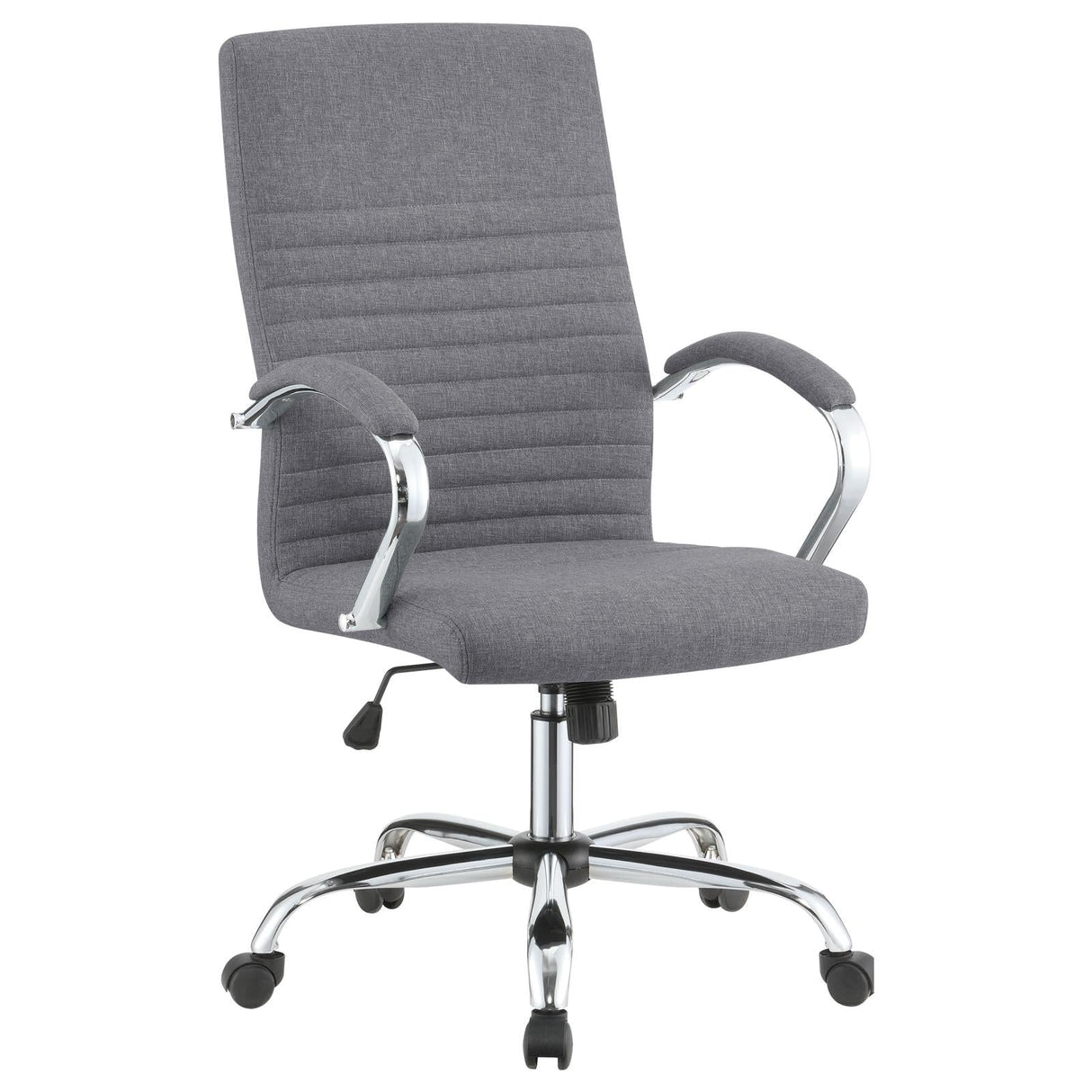 Abisko Gray/Chrome Upholstered Office Chair with Casters