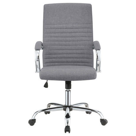 Abisko Gray/Chrome Upholstered Office Chair with Casters