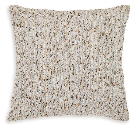 Abler Ivory/Gray/Gold Pillow by Ashley at Eve Furniture