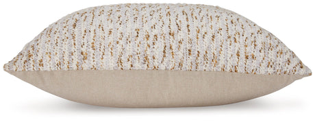 Abler Ivory/Gray/Gold Pillow by Ashley at Eve Furniture