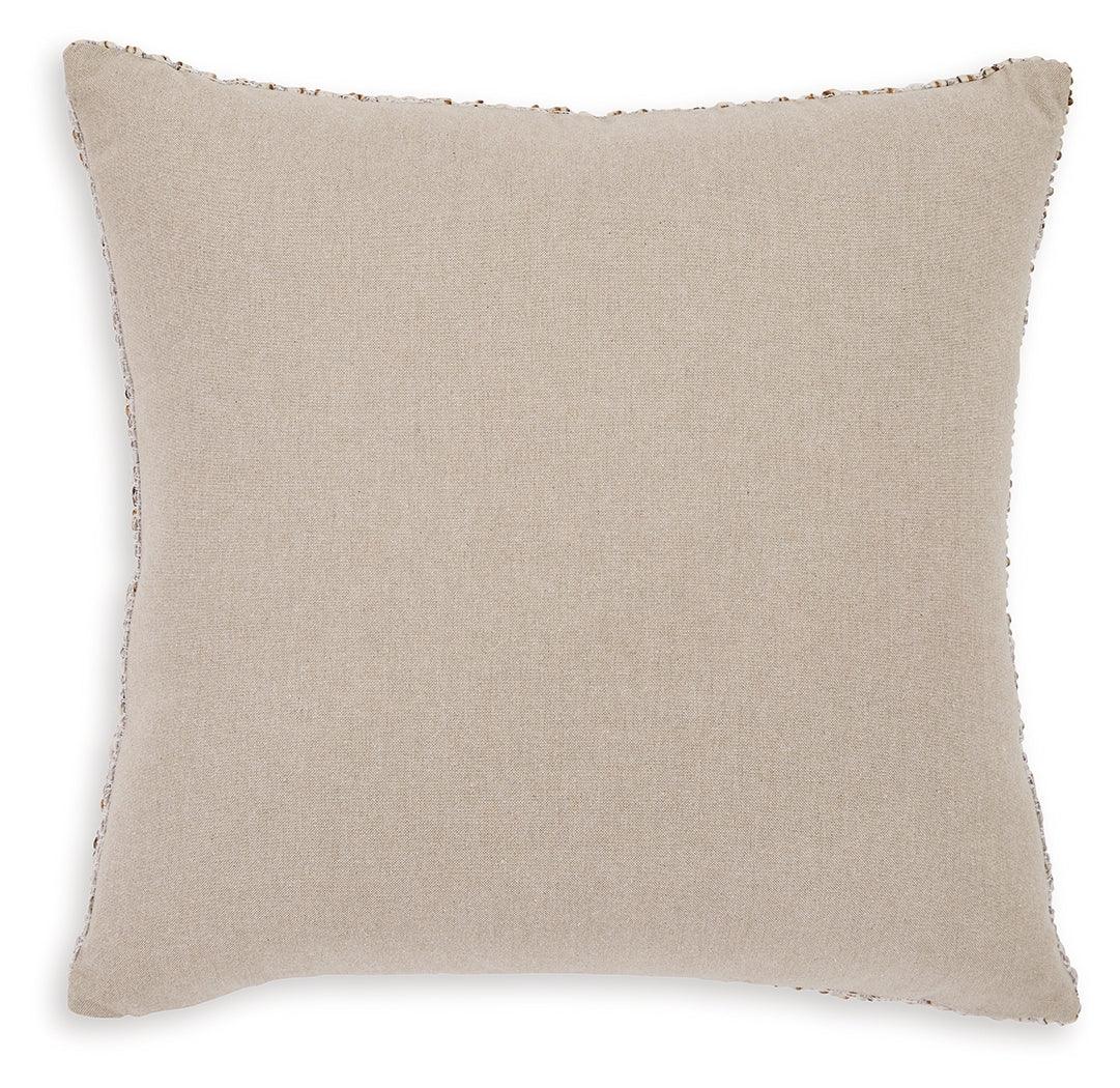 Abler Ivory/Gray/Gold Pillow by Ashley at Eve Furniture