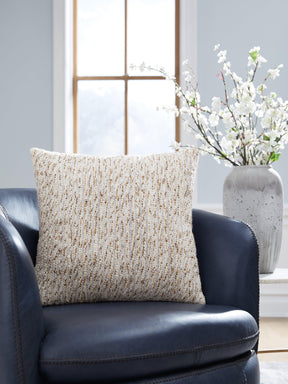 Abler Ivory/Gray/Gold Pillow by Ashley at Eve Furniture
