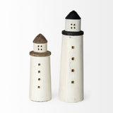 Abner (Large) 4L x 4W White Wooden Coastal Lighthouse by Mercana at Eve Furniture