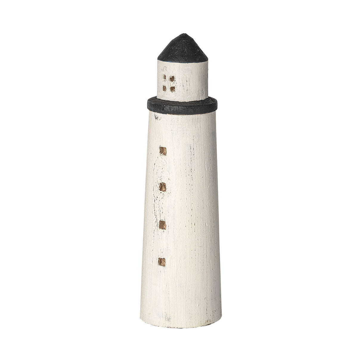 Abner (Large) 4L x 4W White Wooden Coastal Lighthouse by Mercana at Eve Furniture