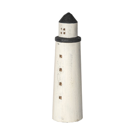 Abner (Large) White Wooden Coastal Lighthouse by Mercana at Eve Furniture