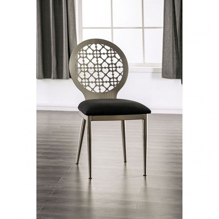 Abner Silver/Black Side Chair Set of 2