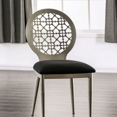 Abner Silver/Black Side Chair Set of 2 by Furniture of America at Eve Furniture