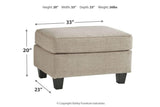 Abney Driftwood Ottoman by Ashley at Eve Furniture
