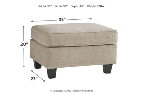 Abney Driftwood Ottoman by Ashley at Eve Furniture