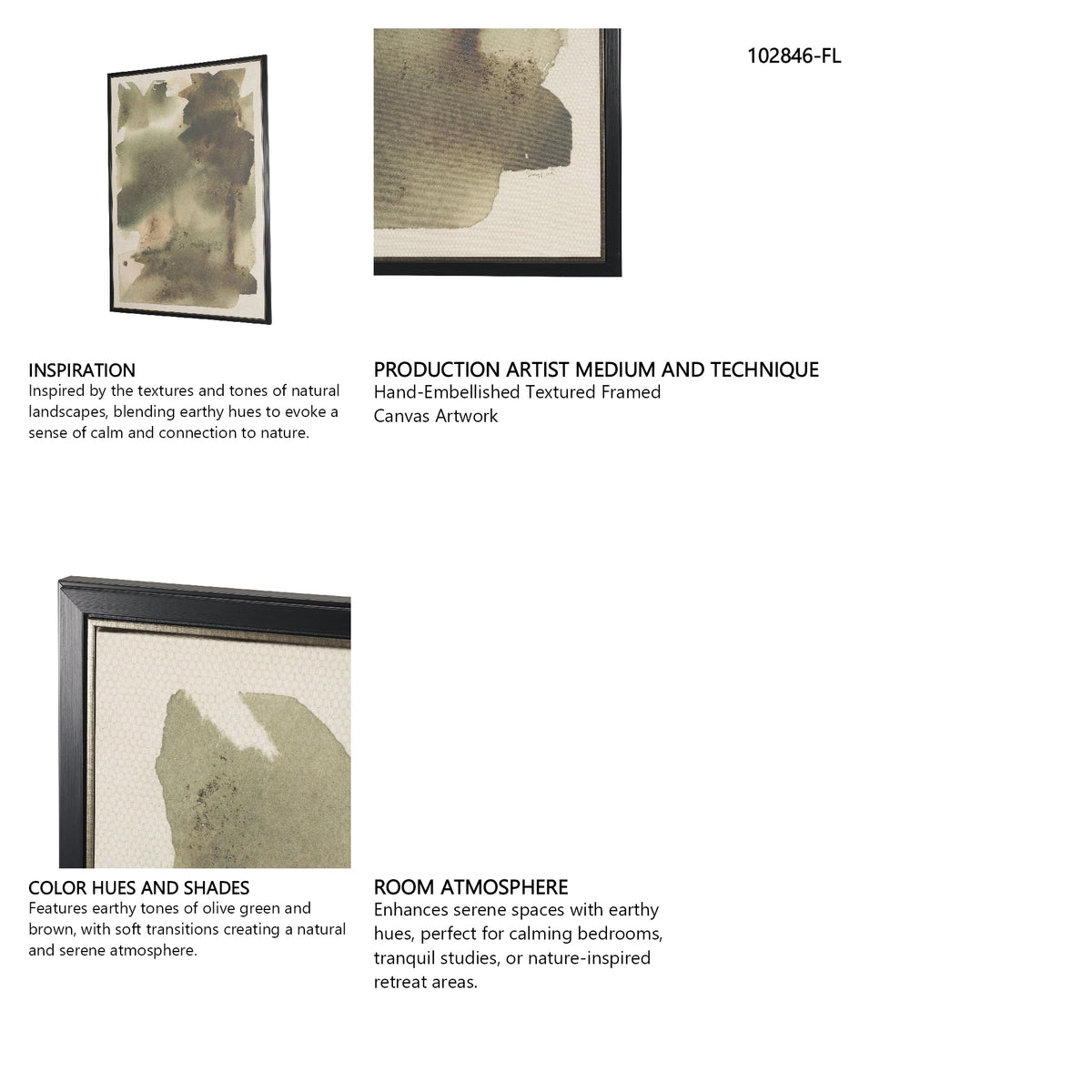 Aboreal Fade II by Mercana Studio Hand-Embellished Textured Framed Canvas Artwork by Mercana at Eve Furniture