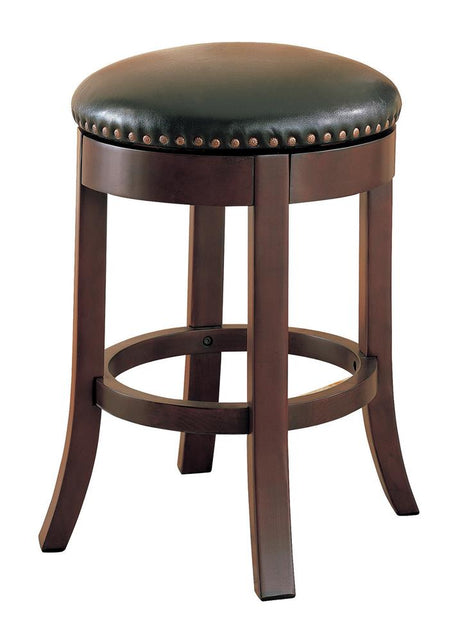 Aboushi Brown Swivel Counter Height Stools with Upholstered Seat, Set of 2