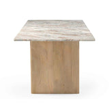 Abra 76" Dining Table in Toronto Marble Top and Light Mango Base by Home Trends & Design at Eve Furniture
