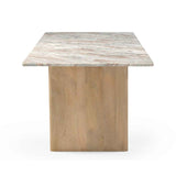 Abra 76" Dining Table in Toronto Marble Top and Light Mango Base by Home Trends & Design at Eve Furniture