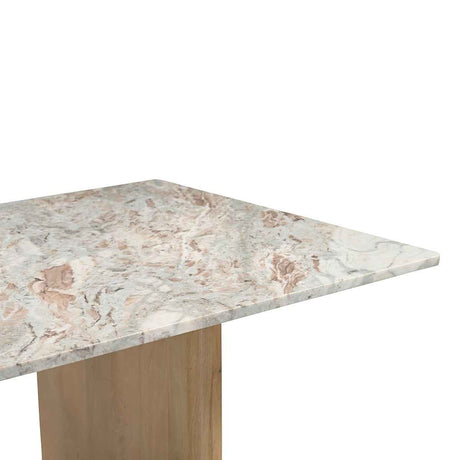 Abra 76" Dining Table in Toronto Marble Top and Light Mango Base by Home Trends & Design at Eve Furniture