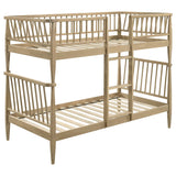 Abram Almond Windsor Twin Over Twin Wood Bunk Bed with Ladder by Coaster at Eve Furniture