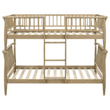 Abram Almond Windsor Twin Over Twin Wood Bunk Bed with Ladder by Coaster at Eve Furniture