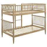 Abram Almond Windsor Twin Over Twin Wood Bunk Bed with Ladder by Coaster at Eve Furniture