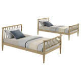 Abram Almond Windsor Twin Over Twin Wood Bunk Bed with Ladder by Coaster at Eve Furniture