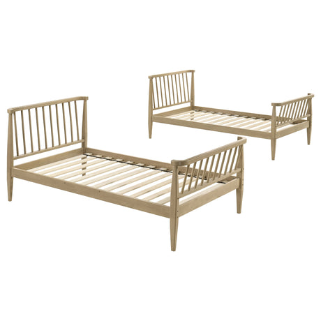 Abram Almond Windsor Twin Over Twin Wood Bunk Bed with Ladder by Coaster at Eve Furniture