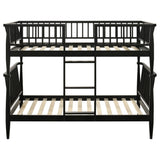 Abram Black Windsor Twin Over Twin Wood Bunk Bed with Ladder by Coaster at Eve Furniture
