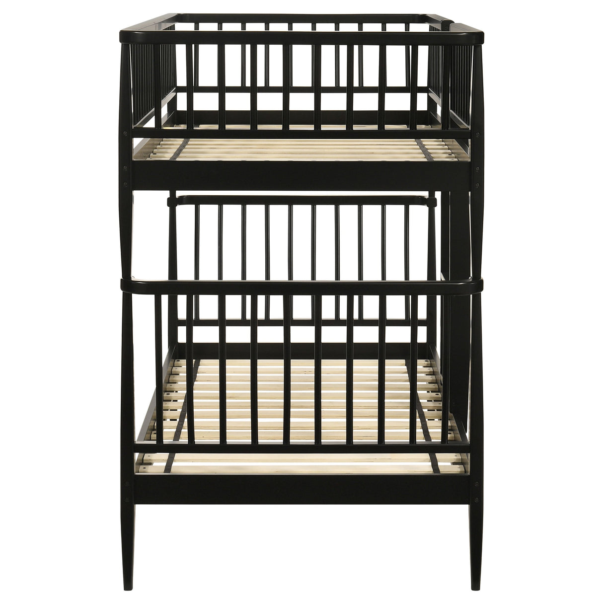 Abram Black Windsor Twin Over Twin Wood Bunk Bed with Ladder by Coaster at Eve Furniture