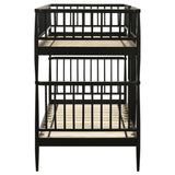 Abram Black Windsor Twin Over Twin Wood Bunk Bed with Ladder by Coaster at Eve Furniture