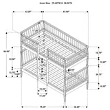 Abram Black Windsor Twin Over Twin Wood Bunk Bed with Ladder by Coaster at Eve Furniture