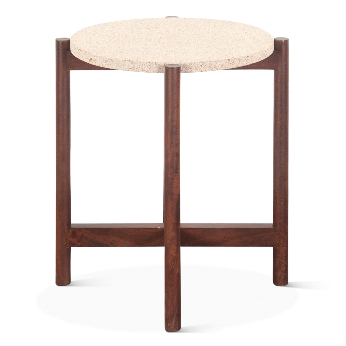 Abstract 18" Side Table with Casted Cement Top and Mango Wood Base (Clearance) by Home Trends & Design at Eve Furniture