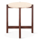 Abstract 18" Side Table with Casted Cement Top and Mango Wood Base (Clearance) by Home Trends & Design at Eve Furniture