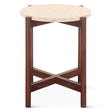 Abstract 18" Side Table with Casted Cement Top and Mango Wood Base (Clearance) by Home Trends & Design at Eve Furniture