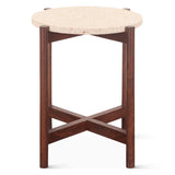 Abstract 18" Side Table with Casted Cement Top and Mango Wood Base (Clearance) by Home Trends & Design at Eve Furniture