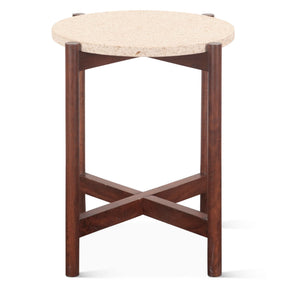 Abstract 18" Side Table with Casted Cement Top and Mango Wood Base (Clearance) by Home Trends & Design at Eve Furniture